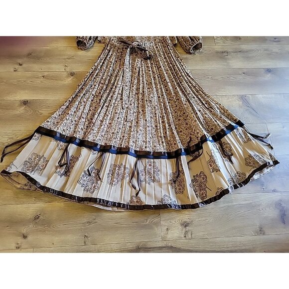 Vintage 70s Chessa Davis Skirt Set Prarie Brown Medium - Picture 4 of 12